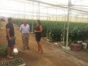 La parlamentaria socialista, Noemí Cruz visita a los agricultores para conocer las consecuencias del veto ruso