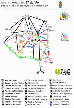 IU El Ejido presenta una curiosa herramienta para fomentar la movilidad peatonal: el Metrominuto