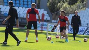 Este viernes penúltimo entrenamiento de la UD Almería antes de jugar con el Huesca