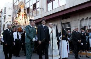 Adra con el Cristo de la Expiración y la Virgen de los Dolores