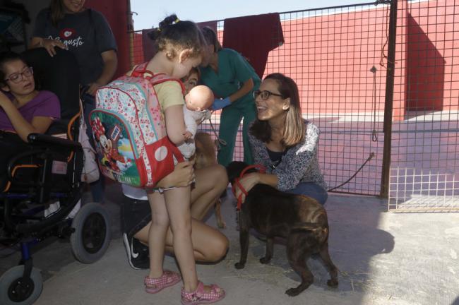 Niños con diversidad funcional de ANDA participan en un taller con animales