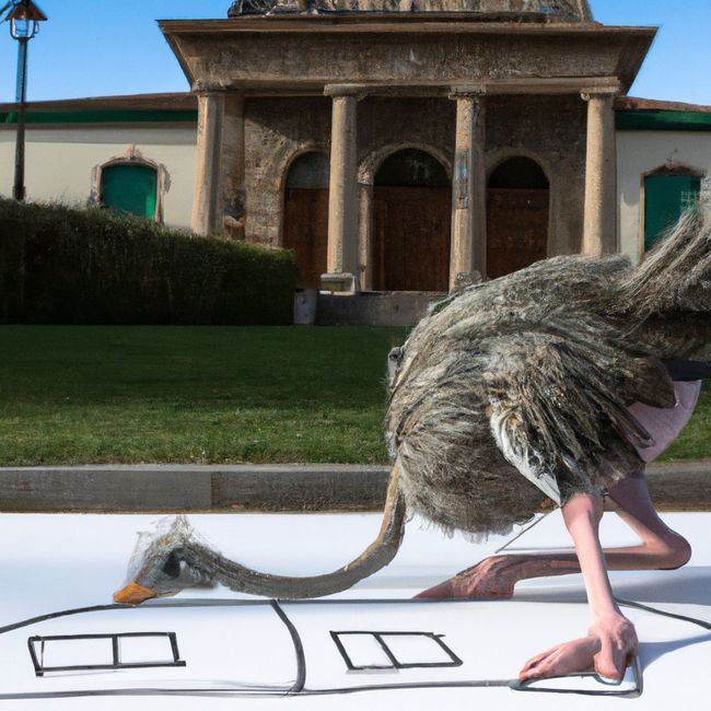 Avestruces en el Ayuntamiento