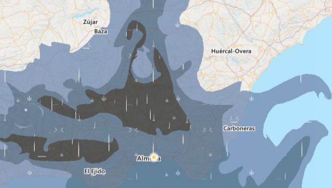 Lluvia abundante en Almería tras meses de sequía