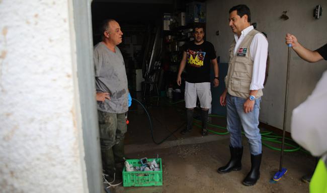 Juanma Moreno vista el lunes zonas afectadas por DANA en Almería