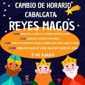 Vícar modifica horarios de la Cabalgata de Reyes ante mal tiempo