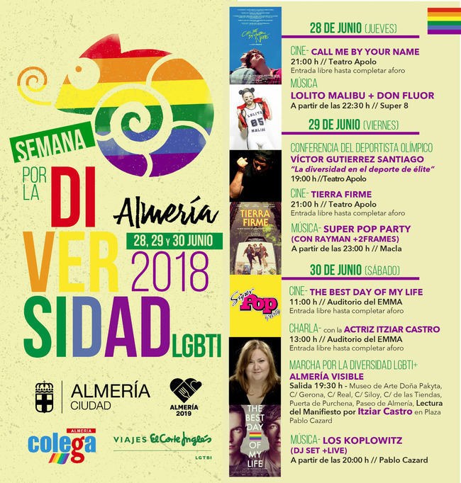 Almería celebra con cine, conferencias y música la Semana por la Diversidad LGBTI