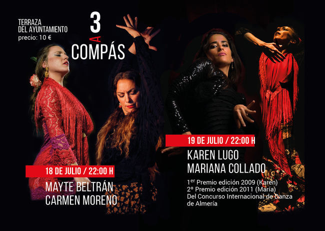 El baile flamenco tomará la terraza del Ayuntamiento con ‘3 a Compás’ miércoles y jueves