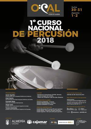 El I Curso Nacional de Percusión de la OCAL ofrecerá dos conciertos a los almerienses