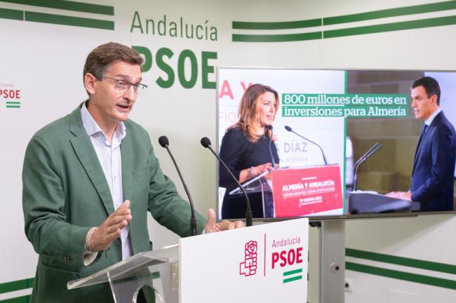 El día en que Díaz convoca elecciones el PSOE valora en 800 los millones recibidos por Almería