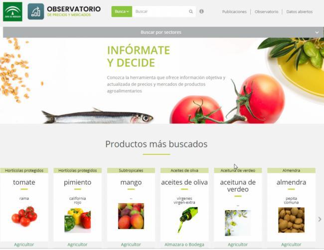 Agricultura, Pesca y Desarrollo Rural renueva el diseño de la web del Observatorio de Precios