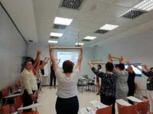 Mujeres que superaron el cáncer de mama en la escuela de pacientes del Hospital de Poniente