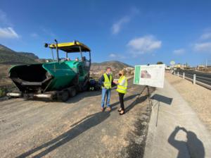 Cabrera visita en Alhama las obras de mejora del drenaje de la A-348