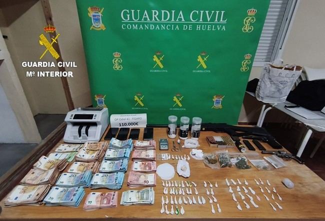 La Guardia Civil detiene a 23 personas en Huelva por tráfico de cocaína