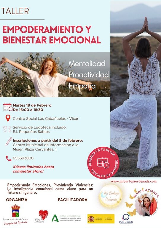 Taller de Empoderamiento y Bienestar Emocional en Vícar el 18 de febrero