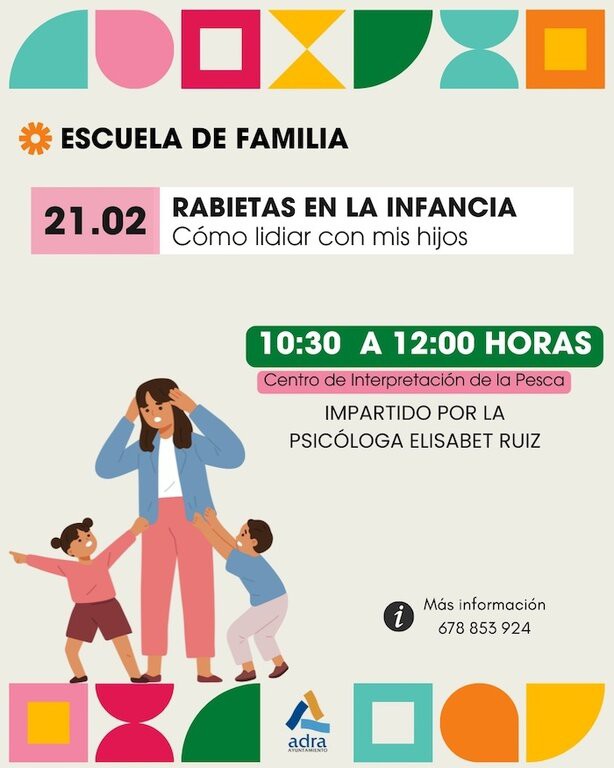 Coloquio sobre rabietas en la infancia en Adra el 21 de febrero