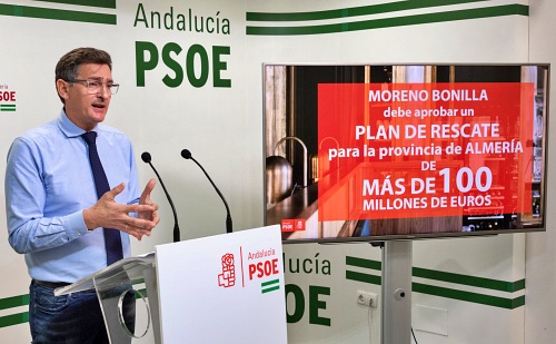 El PSOE reclama a la Junta 100 millones para compensar la caída económica de Almería