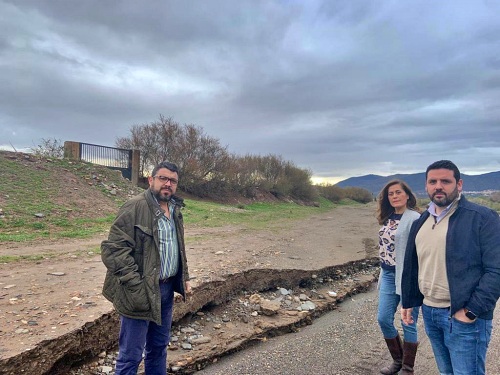 El PSOE constata los graves daños producidos por la lluvia en la comarca de Nacimiento