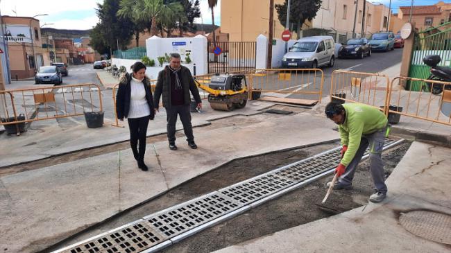 Obras de emergencia ene varias calles de Huércal tras las lluvias de diciembre