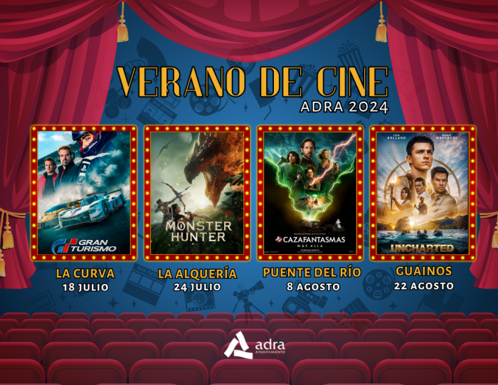 Vuelve el cine de verano a Adra con películas gratis al aire libre