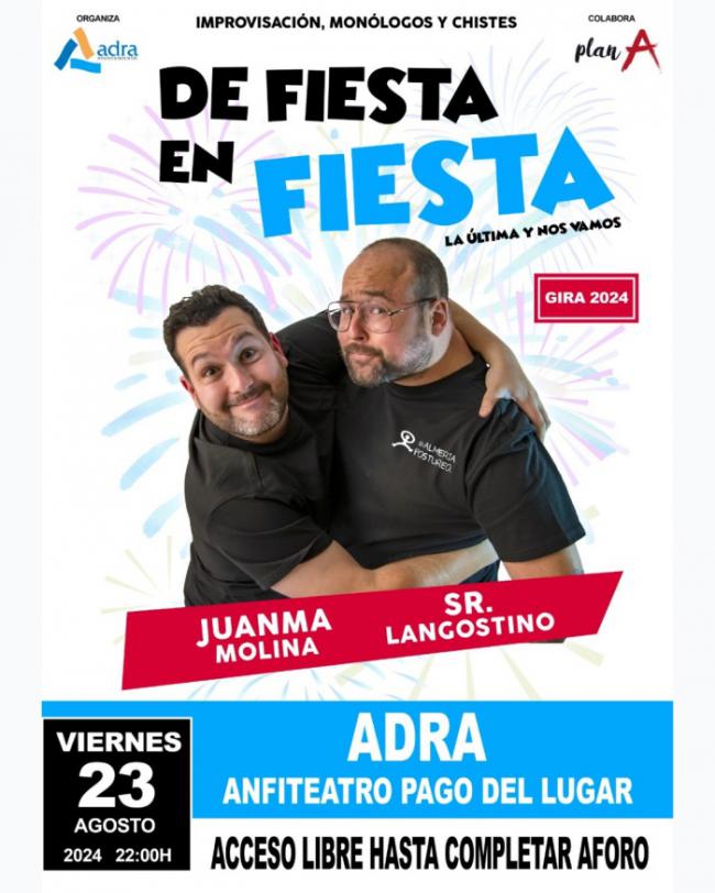 El humor de Sr Langostino y Juanma Molina llega al anfiteatro de Pago del Lugar