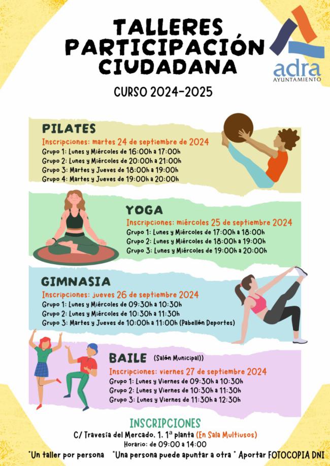 Pilates, yoga, gimnasia y baile: opciones para todos en Adra