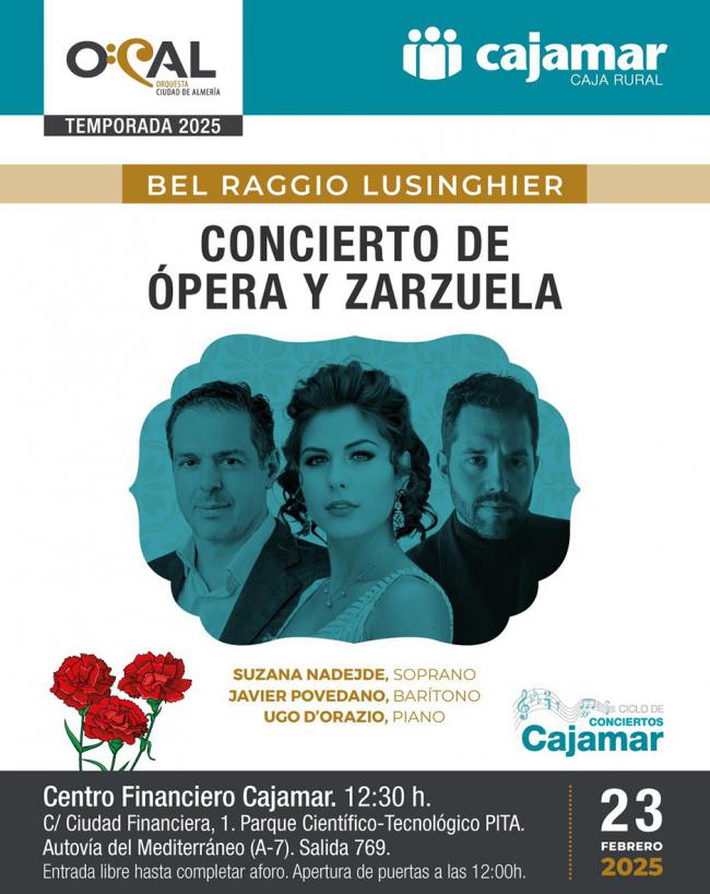 Un gran programa de ópera y zarzuela en el ciclo de conciertos de Cajamar y la OCAL
 