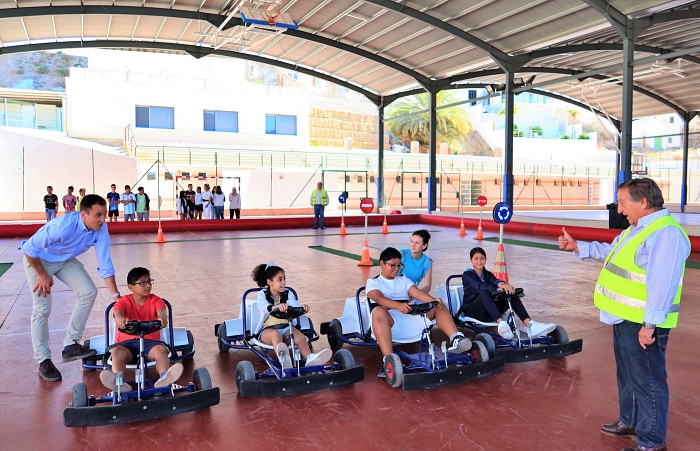 Pista móvil en el Plan de Educación Vial Escolar de Vera