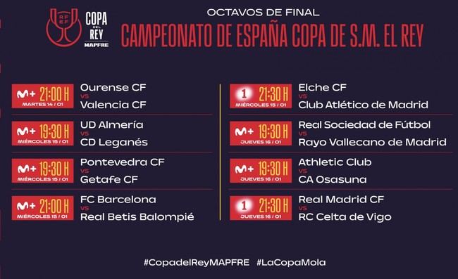 Copa del Rey: Almería se mide al Leganés el miércoles a las 19:30