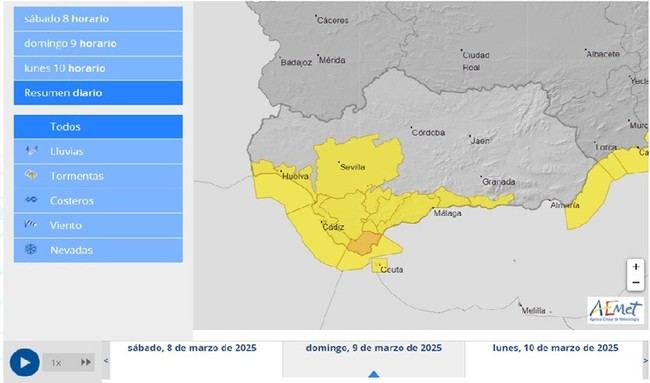 Almería se mantiene en alerta meteorológica