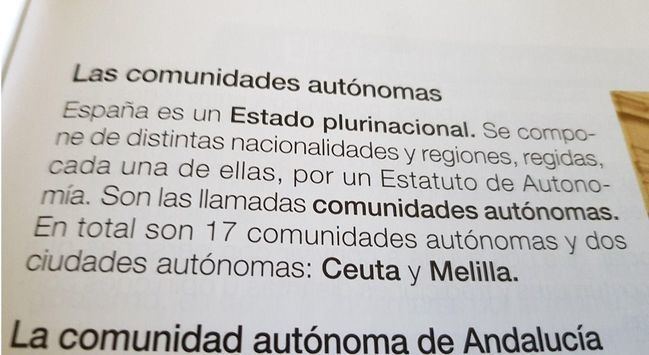 Libro escolar andaluz define a España como “Estado plurinacional”