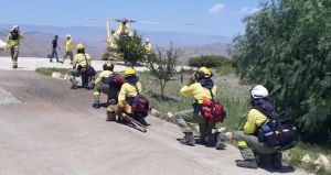 Casi un centenar de efectivos vigilan los restos del incendio de Terque durante toda la noche