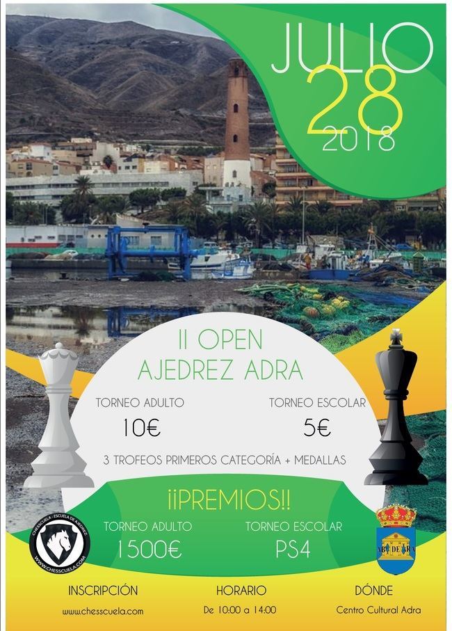 El Ayuntamiento de Adra organiza su II Open Internacional de Ajedrez