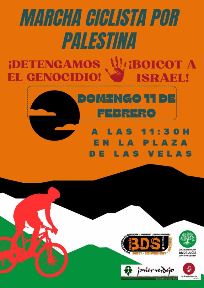 Almería se moviliza en bicicleta por la justicia en Palestina