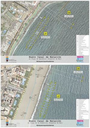 Las playas de Roquetas contarán este verano con dos canales de nado