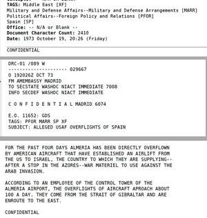 Bombarderos de EEUU siguieron cruzando por Almería tras el incidente de Palomares