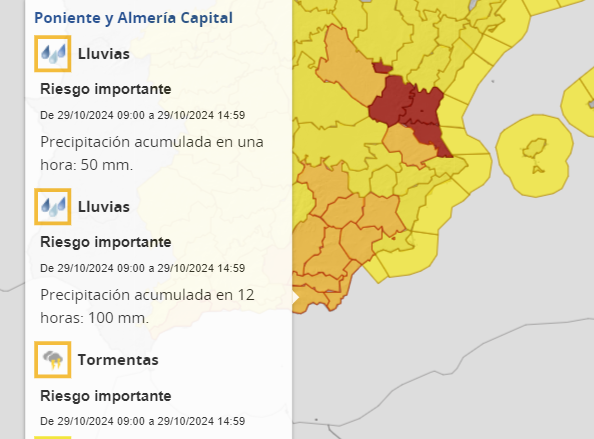 Almería se prepara para un episodio de inclemencias meteorológicas