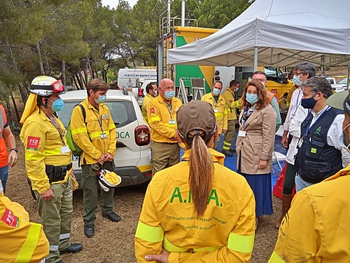 Simulacro de actuación contra un incendio en Castala