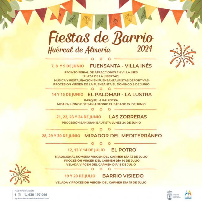 Huércal de Almería abre a las fiestas de La Fuensanta y Villa Inés