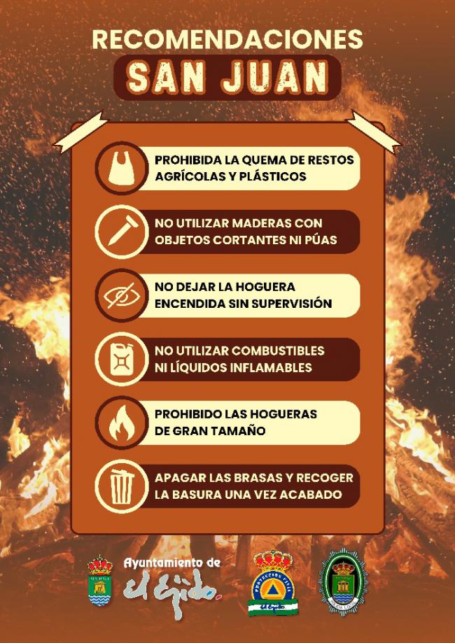 Claves para la seguridad en las hogueras de San Juan en El Ejido