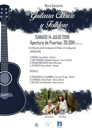 Microconcierto de guitarra clásica y folklore en el Huerto Jardín de La Alquería