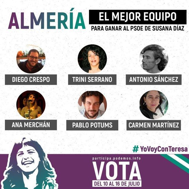 Los de Teresa Rodríguez solicitan un debate entre candidaturas de Podemos en Almería