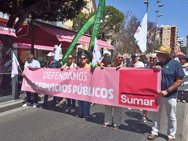 Sumar se une a la manifestación por los servicios públicos