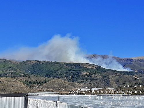 Grave incendio forestal en Berja