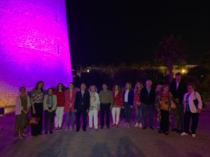 El Castillo de Santa Ana se ilumina de rosa por la lucha contra el cáncer