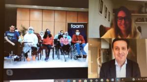 Videconferencia del presidente de Diputación con usuarios y trabajadores de la residencia de FAAM