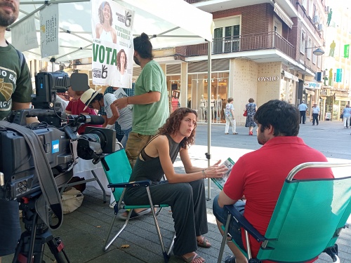 La candidata de Recortes Cero en un acto en Almería contra la invasión de Ucrania