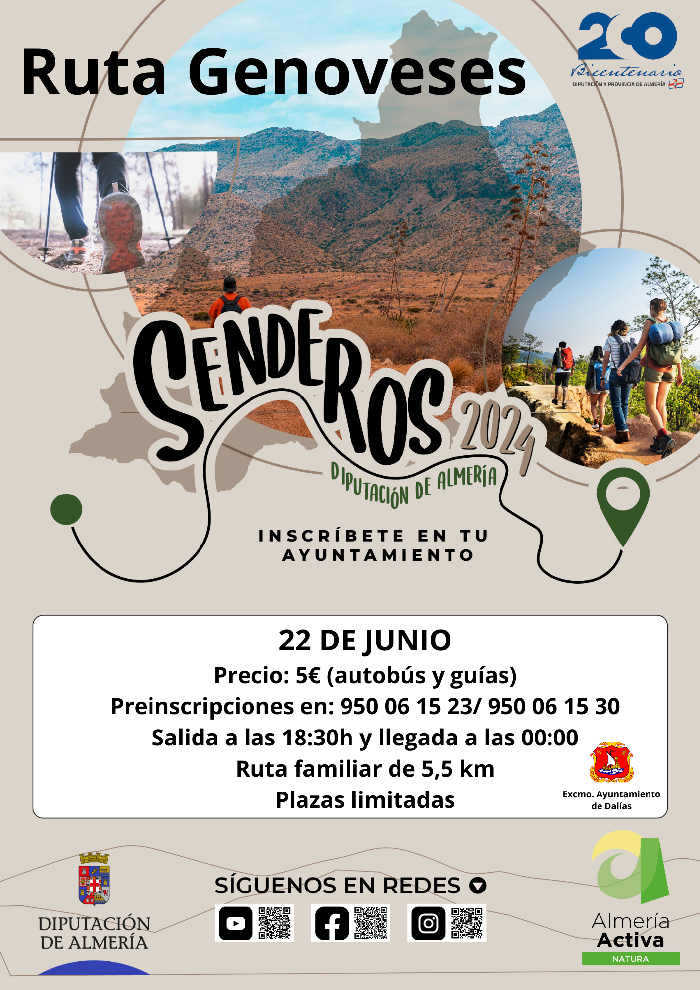 Abiertas las preinscripciones para el Sendero Genoveses desde Dalías