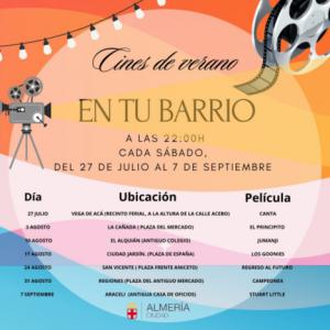 El cine familiar de verano llega a los barrios de Almería