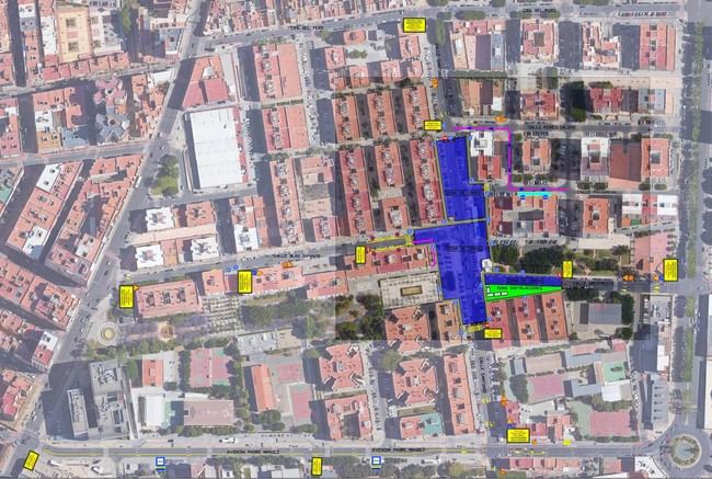 Reordenación del tráfico por obras en la calle Santiago