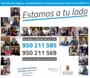 Servicios Sociales de Diputación atiende más de mil llamadas durante el confinamiento